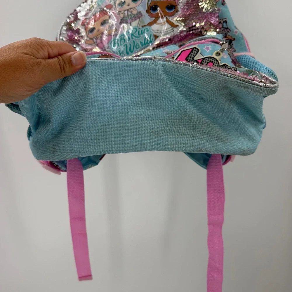 LOL Surprise Backpack BBs Run The World Sequin Blue Pink Girls School Bag